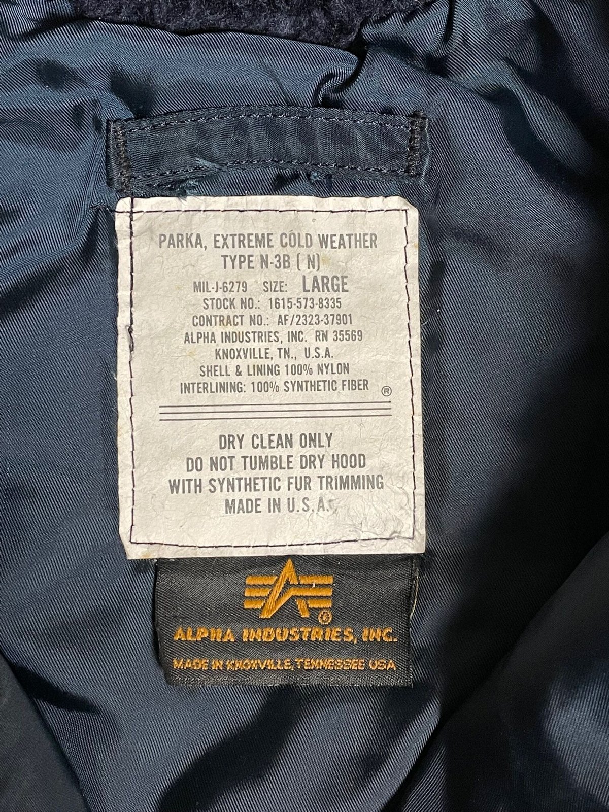 MADE IN USA製 ALPHA INDUSTRIES N3-Bジャケット ネイビー Lサ...