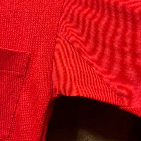 MADE IN USA製 60s～70s MUNSINGWEAR grand slam ポケット付き半袖鹿の子ポロシャツ レッド Mサイズ