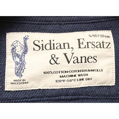 【TOMORROWLAND取り扱い】Sidian,Ersatz & Vanes 長袖切り替えタックアウトシャツ ネイビー×ブラック×グレー S/38-15サイズ