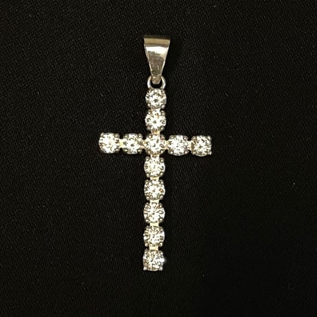 シルバー925製 AVALANCHE ジルコニアクロスペンダントヘッド シルバー
