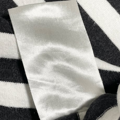 MADE IN JAPAN製 MISTERGENTLEMAN ボーダー柄半袖クルーネックTシャツ ブラック×ホワイト Lサイズ
