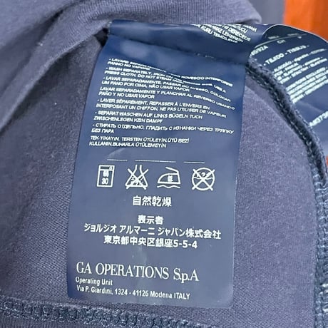 ARMANI JEANS 長袖VネックTシャツ ネイビー Sサイズ