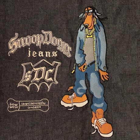 激レア SDC Snoop Dogg jeans バック刺繡入り デニムジャケット ブラック XLサイズ