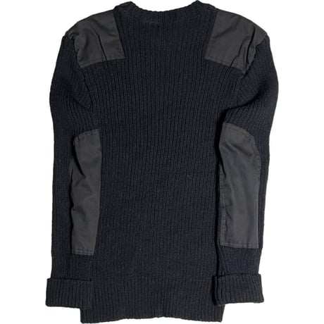 MADE IN ENGLAND製 Wooly Back クルーネックコマンドセーター ブラック Lサイズ