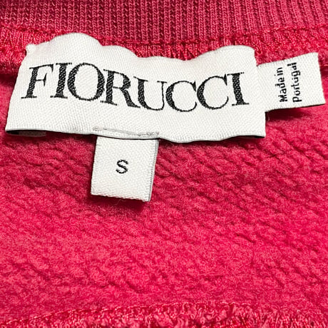 【BARNEYS NEWYORK取り扱い】MADE IN PORTUGAL製 FIORUCCI ツートンカラースウェットトレーナー レッド×ライトブルー Sサイズ