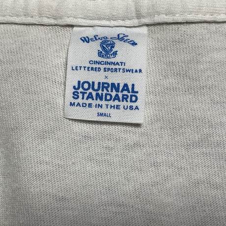 MADE IN USA製 Velva Sheen × JOURNAL STANDARD 無地Vネック半袖Tシャツ アイボリー Sサイズ