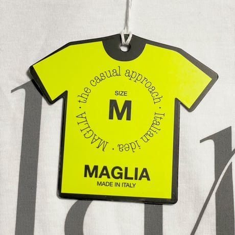 ★新品★ MADE IN ITALY製 MAGLIA 2025年AWモデル 「Milano in MAGLIA」 イタリア都市 プリント クルーネックTシャツ ホワイト×ミラノグレー M～XLサイズ