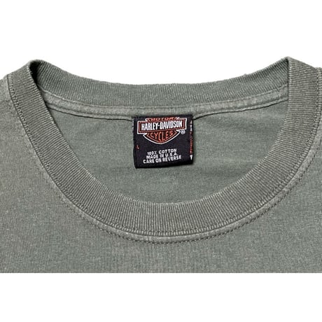 MADE IN USA製 HARLEY-DAVIDSON 半袖Tシャツ オリーブ Lサイズ