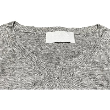 NANO UNIVERSE French Linen Vネックリネンセーター グレー Sサイズ