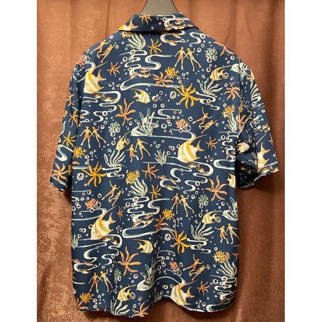 激レア 非売品 Paradise Okinawa × 1999 ANA with Kinki Kids 半袖アロハシャツ ネイビー Fサイズ