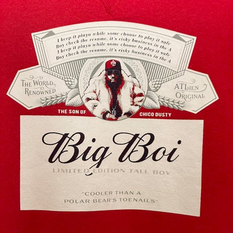 激レア Budweiser × Big Boi コラボレーション フルジップパーカー RUSSELL ATHLETICボディ レッド Mサイズ