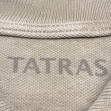 MADE IN ITALY製 TATRAS 半袖鹿の子ポロシャツ カーキ Mサイズ相当
