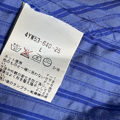 E.Z BY ZEGNA 半袖コットンレーヨンシャツ ブルー Lサイズ