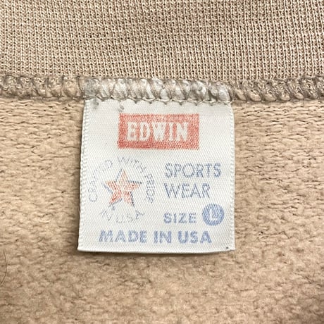 希少 MADE IN USA製 EDWIN スウェットトレーナー ベージュ Lサイズ