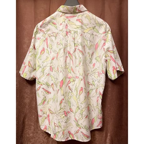 Tommy Bahama 半袖総柄コットンシルクシャツ ホワイト XXLサイズ