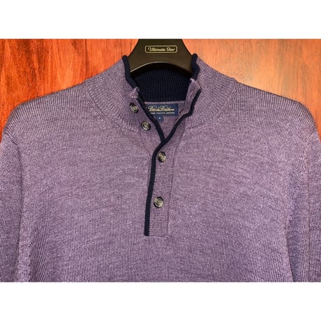 Brooks Brothers イタリアンメリノウール ヘンリーネックセーター パープル Sサイズ