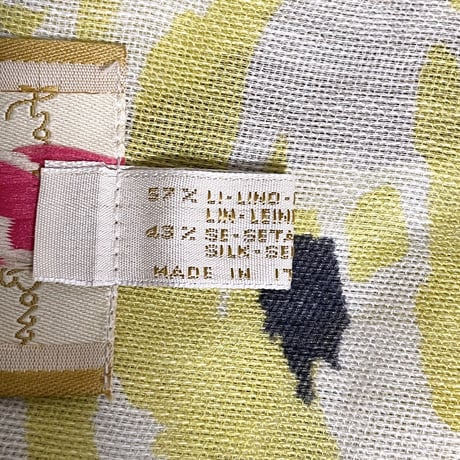 MADE IN ITALY製 Francesca Bassi リネンシルクストール イエロー