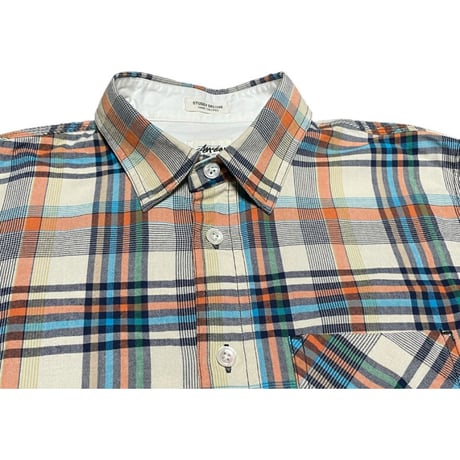 STUSSY DELUXE HAND TAILORED 長袖チェックシャツ マルチカラー Mサイズ