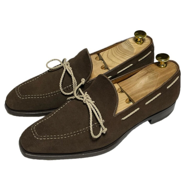 MADE IN ITALY製 ROBUS スウェードローファー ブラウン 39サイズ | Ul 