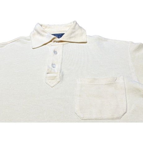 【BEAMS 取り扱い】 MADE IN ITALY製 VALDOGLIO FOR BEAMS F 半袖鹿の子ポロシャツ ベビーイエロー Mサイズ