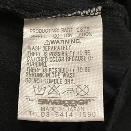 MADE IN JAPAN製 SWAGGER 猫デザイン プリントTシャツ ブラック Sサイズ