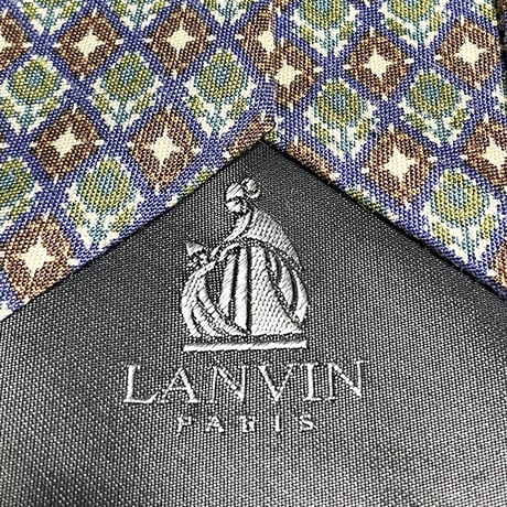 MADE IN FRANCE製 VINTAGE LANVIN PARIS 小紋柄シルクネクタイ マルチカラー