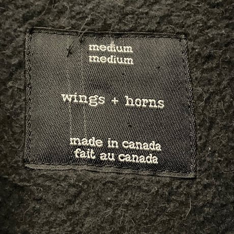 【UNITED ARROWS取り扱い】MADE IN CANADA製 wings + horns 裏起毛フルジップパーカー ブラウン Mサイズ