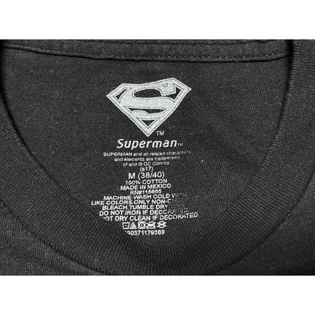 MADE IN MEXICO製 Superman ロゴプリント半袖Tシャツ ブラック Mサイズ