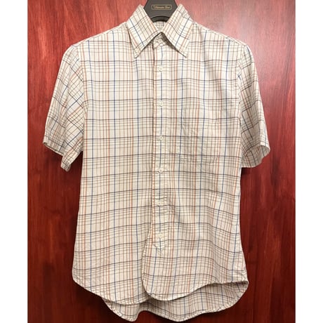 【SHIPS 取り扱い】 MADE IN USA製 GITMAN BROS VINTAGE チェック柄半袖ボタンダウンシャツ クリーム 15-1/2Rサイズ