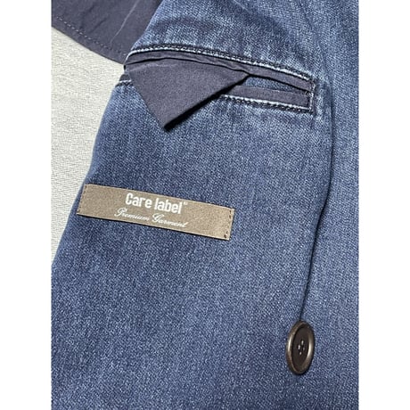 タグ付き Care label デニムダブルテーラードジャケット インディゴ Mサイズ