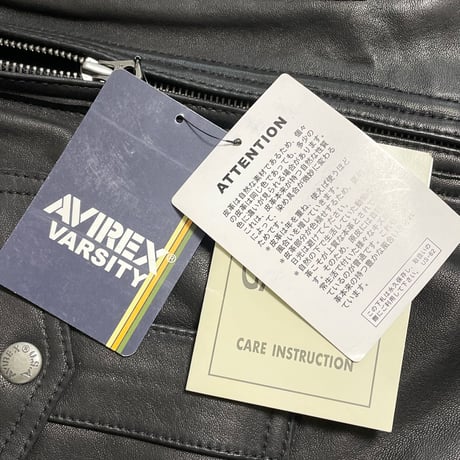☆タグ付き新古品☆ AVIREX VARSITY ラムレザージャケット ブラック Lサイズ