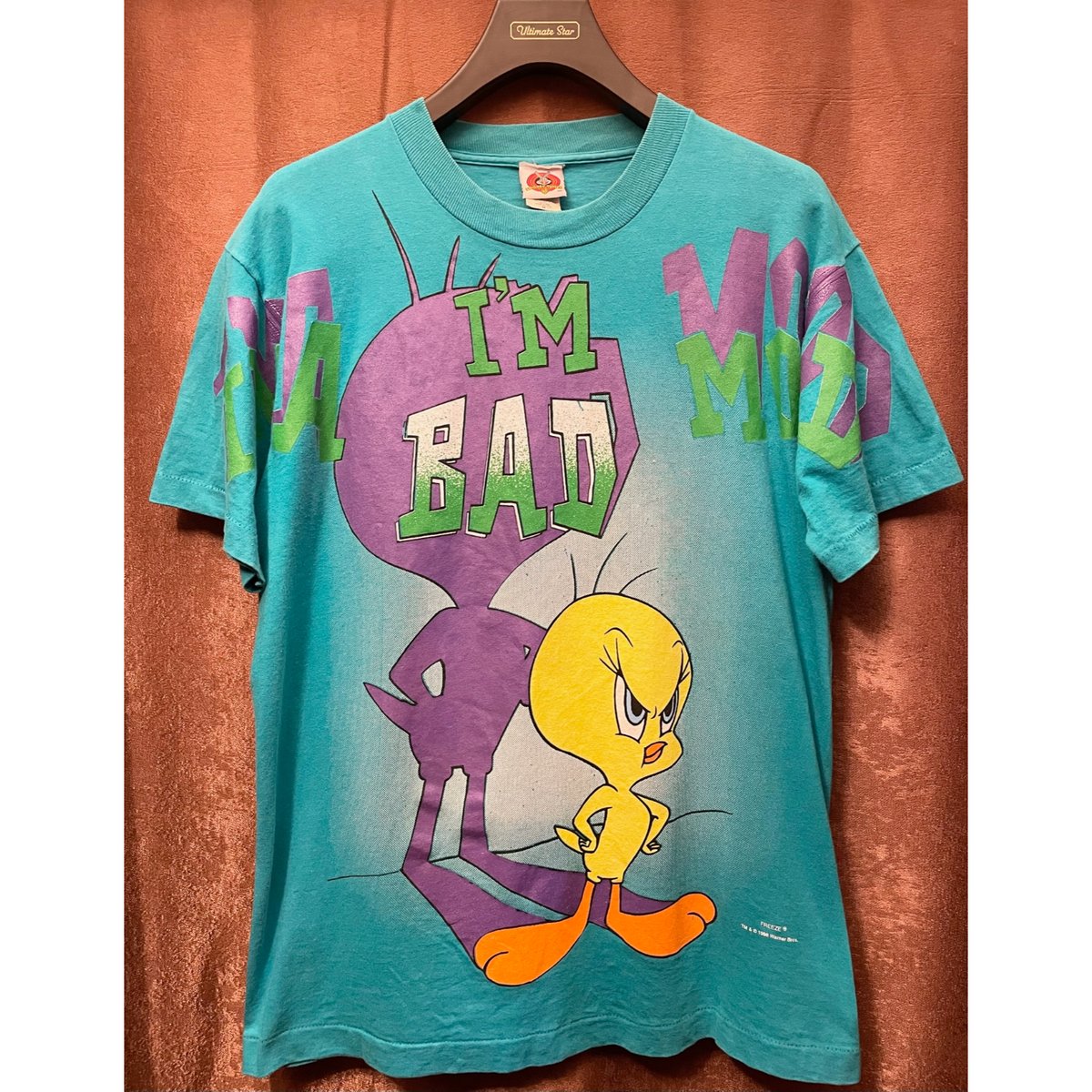 MADE IN USA製 90s LOONEY TUNES TWEETY プリントTシャツ タ