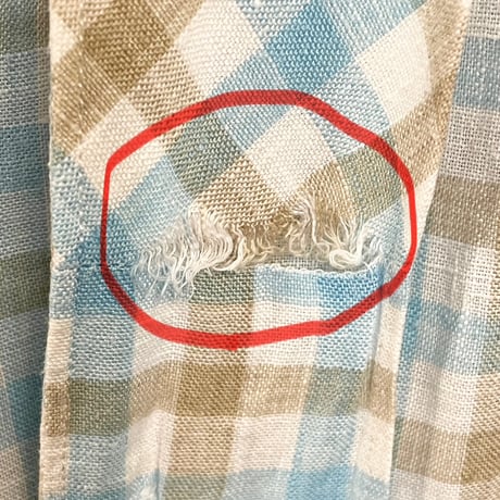 ▲訳あり商品▲ 【BARNEYS NEWYORK 取り扱い】 MADE IN ITALY製 Finamore ギンガムチェック柄 長袖リネンスキッパーシャツ マルチカラー Sサイズ
