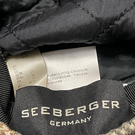 MADE IN POLAND製 SEEBERGER GERMANY チェック柄ウールコットンハンチングキャップ ベージュ 56サイズ