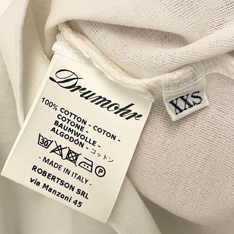 MADE IN ITALY製 Drumohr ポケット付きクルーネックTシャツ ホワイト XXSサイズ