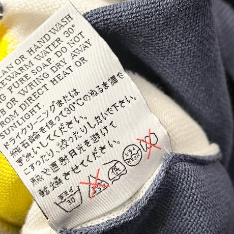 MADE IN ITALY製 BALLANTYNE Vネックアーガイル柄コットンセーター ネイビー 52サイズ