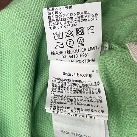 MADE IN PORTUGAL製 HENRI LLOYD × Nigel Cabourn 限定コレクション 半袖鹿の子ポロシャツ ライトグリーン Mサイズ