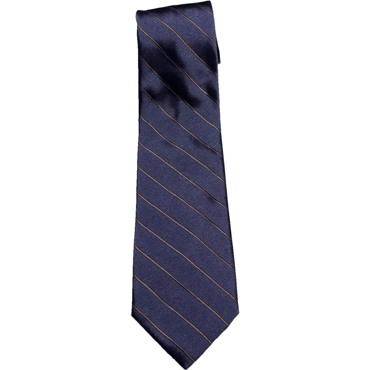 MADE IN ITALY製 LA CORONA レジメンタルストライプ柄シルクネクタイ