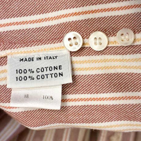 MADE IN ITALY製 Loro Piana ストライプ柄 長袖オックスフォードシャツ マルチカラー Sサイズ