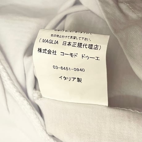 ★新品★ MADE IN ITALY製 MAGLIA 2024年SSモデル「ARANCIA」ポケット付きプリントクルーネックTシャツ ホワイト S～Lサイズ