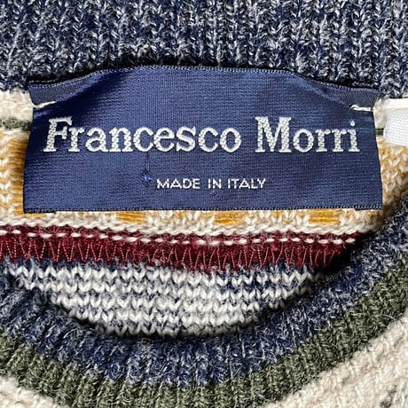 MADE IN ITALY製 Francesco Morri 3Dニットセーター マルチカラー