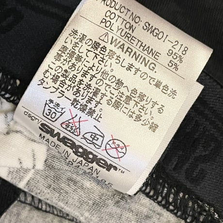 ☆タグ付き新古品☆ MADE IN JAPAN製 SWAGGER クロスボタニカル柄レギンス ブラック Fサイズ