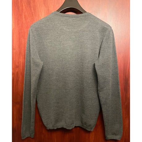 MADE IN ITALY製 Fabrizio Del Carlo per BARNEYS NEWYORK クルーネックヴァージンウールセーター チャコールグレー Sサイズ