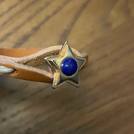 ★新品★ MADE IN ITALY製 TULSI STELLA OG LAPIS ラピスラズリ×ローズゴールド ハンドメイドレザーブレスレット ナチュラル Sサイズ