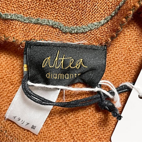 ☆タグ付き新古品☆ MADE IN ITALY製 Altea diamante リング付きウールスカーフ ブラウン