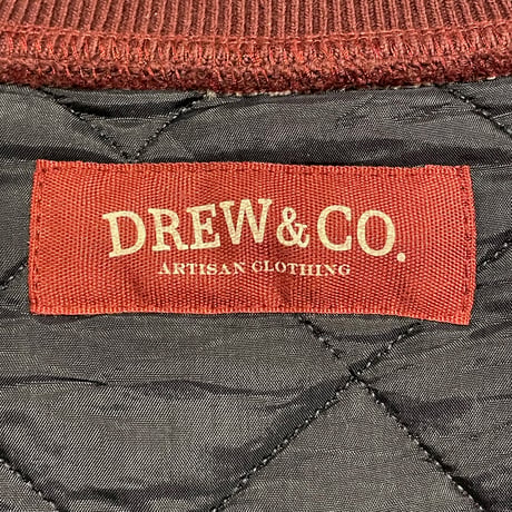 MADE IN ITALY製 DREW&CO. キルティングウールスタジアムジャケット ワインレッド Mサイズ