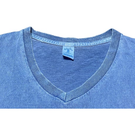 MADE IN USA製 Velva Sheen × JOURNAL STANDARD 無地Vネック半袖Tシャツ インディゴ Sサイズ