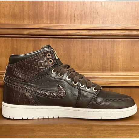 激レア NIKE AIR JORDAN 1 Pinnacle Baroque Brown クロコ型押しレザースニーカー ダークブラウン US10.5/28.5cm