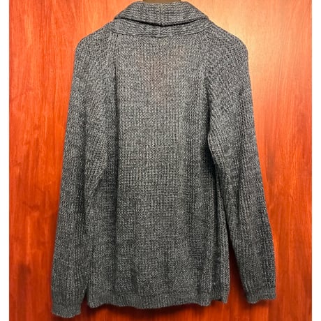 MADE IN JAPAN製 SOLIDO シルク混 ショールカラーニットカーディガン ネイビー 03サイズ