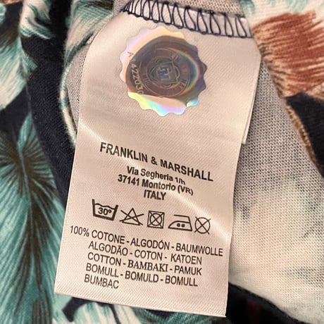 ☆タグ付き新古品☆ MADE IN ITALY製 FRANKLIN MARSHALL ALUMNI 花柄タンクトップ ネイビー Mサイズ